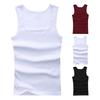 Men Sports Vest Square Neck Slim Fit Breathable Soft Sweat Absorption Solid Color Mid Length Elastic Casual Jogging Gym Tank Top Undershirt