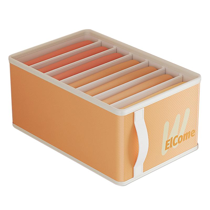 Large 7 Compartments Foldable PE+PP Wardrobe Clothes Organizer Moisture-proof Pants Storage Box C