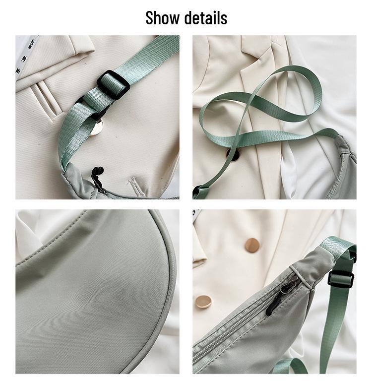 Nylon Crossbody Gyoza Bag: Lightweight, Versatile, Large Capacity Canvas Shoulder Bag for Women