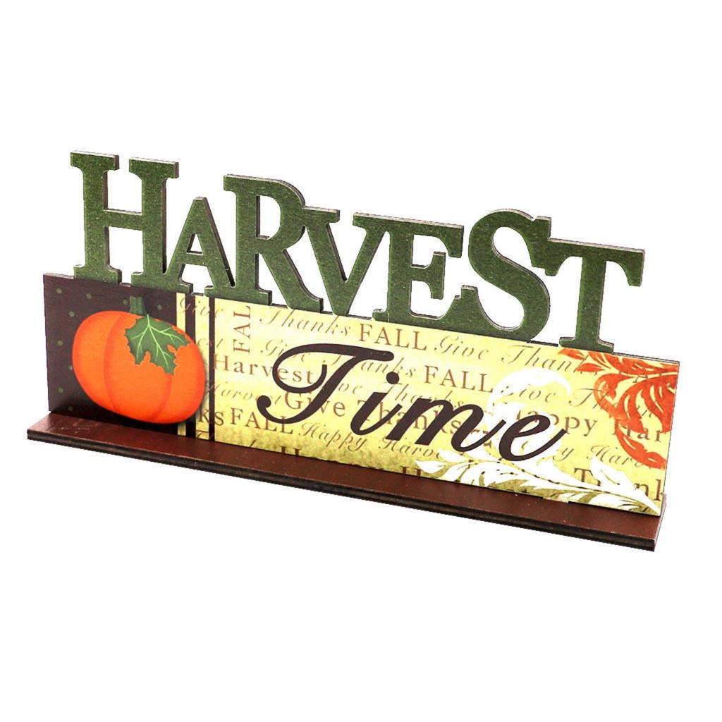 Wooden Happy Bumper Festival Table Decorations Maple Leaf Sunflower Table Ornaments Halloween Sign Fall Party Decoration