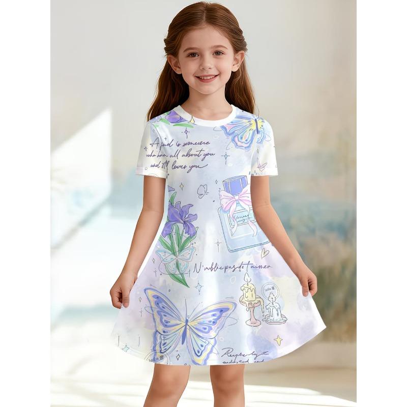 

Easter Girls 3D Graphic Flower Dress Short Sleeve Summer Spring Vacation Daily Holiday 110