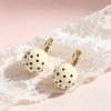 Black White Polka Dot Ball Acrylic Clip Earrings Fashion Women Ear Jewelry