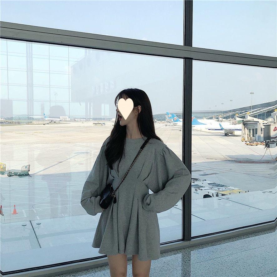 

Skirt New Spring Autumn Dress Autumn Dress Long Sleeve Medium and Long A-shaped Skirt Skinny Waist Foreign Style XL