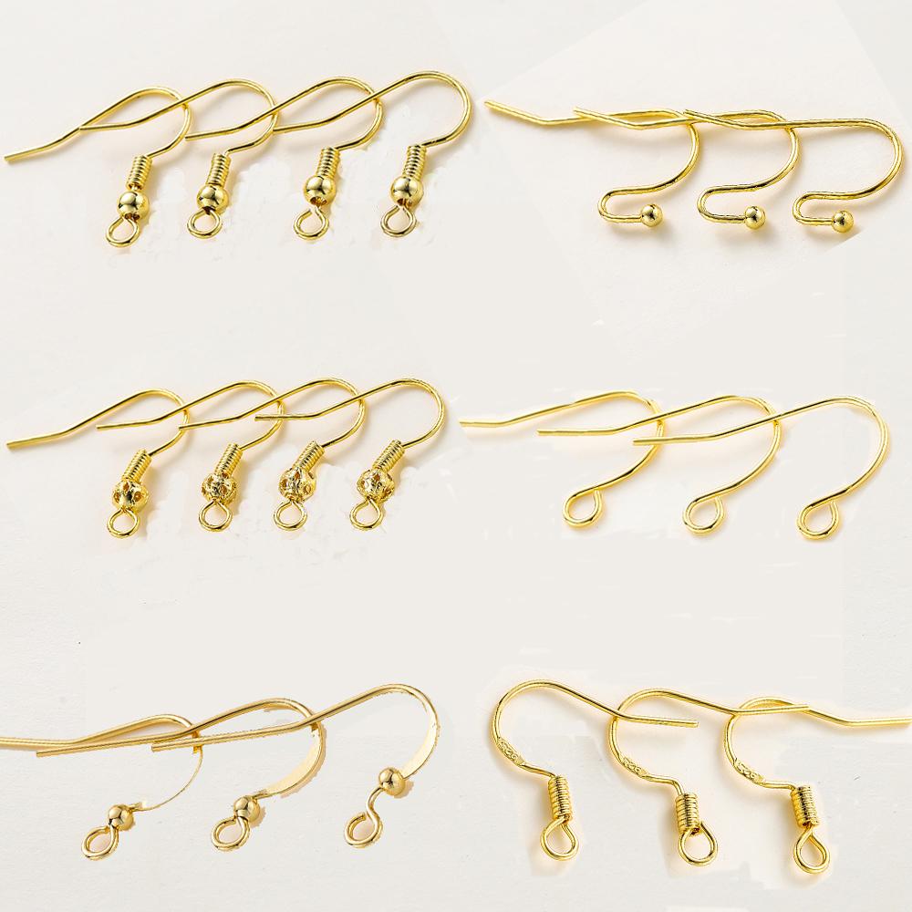 20 Stück/Los 6 Stile 14K 18K Vergoldete Ohrhaken mit Ohrbügel Ohrhaken Ohrringverschlüsse Zubehör für DIY Schmuckherstellung