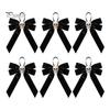 Vintage Style Hanging Ornament Halloween Velvet Bows with Skull Ornaments for Tree Decoration, Black Bow Pendant Gothic Flannel Home Holiday