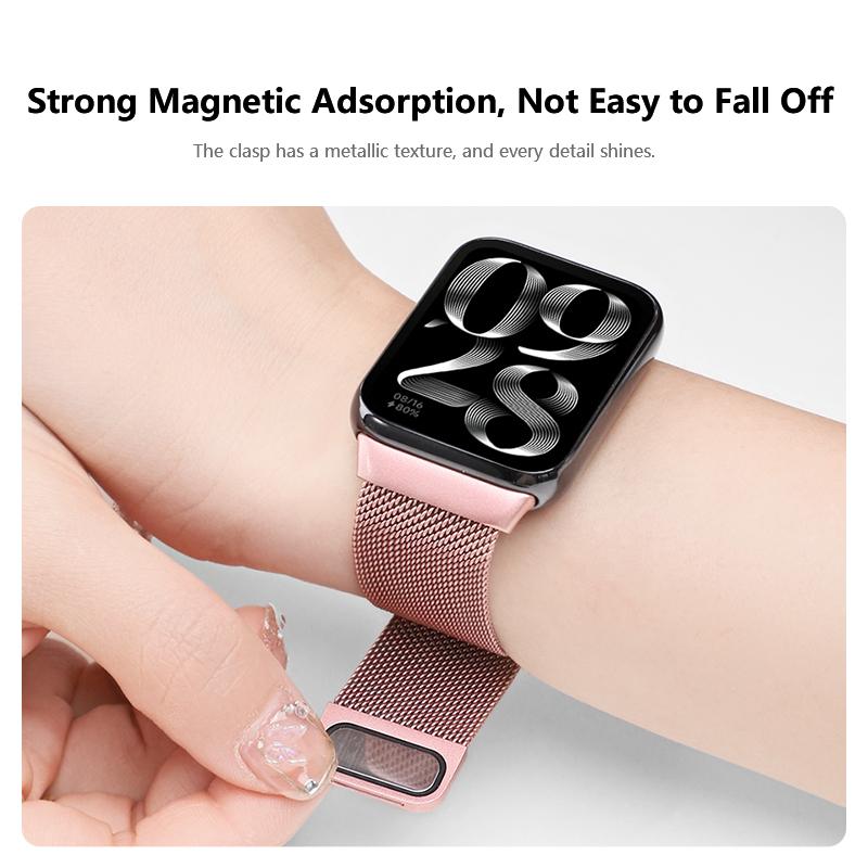 Metallarmband für Xiaomi Mi Band 8 Pro/9 Pro Armband mit TPU-Hülle Bildschirmschutz Weicher Milanese Magnetischer Ersatz Uhrenarmband
