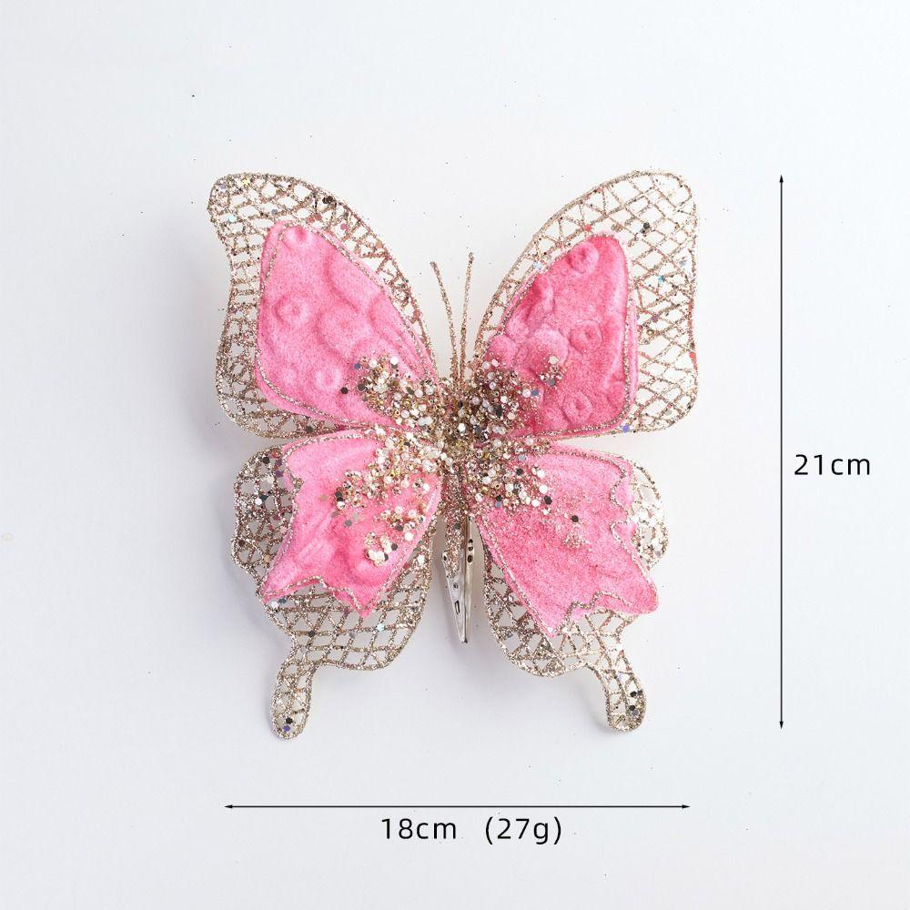 Fabric Fabric Glitter Butterfly Butterfly Hanging Decoration Christmas Tree Decoration  Festival