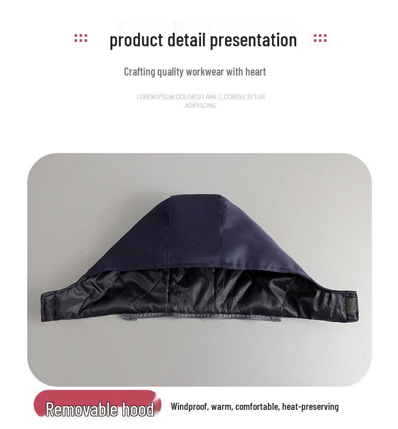 Men's Thick Winter Work Jacket - Wear-Resistant, Anti-Scald, Cotton with Plus Velvet Lining