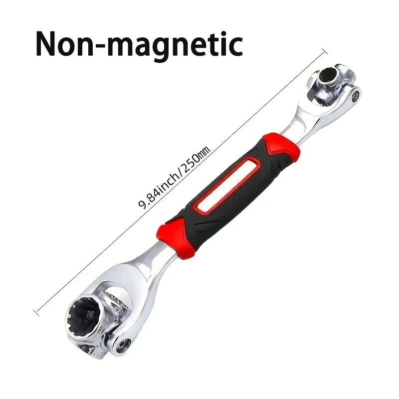48-in-1 Universal Socket Wrench Multifunction Wrench Tool with 360° Rotating Head Ratchet Spanner Tool for Bicycle Car Repair
