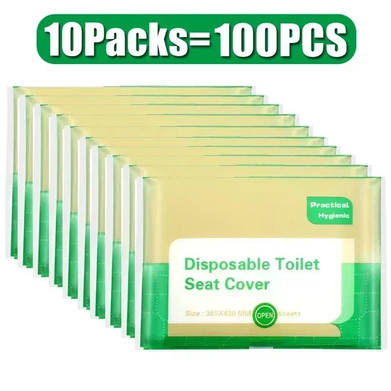 200/10PCS Disposable Toilet Seat Cover Portable Travel Camping Hotel Bathroom Degradable Waterproof Toilet Mat Accessories