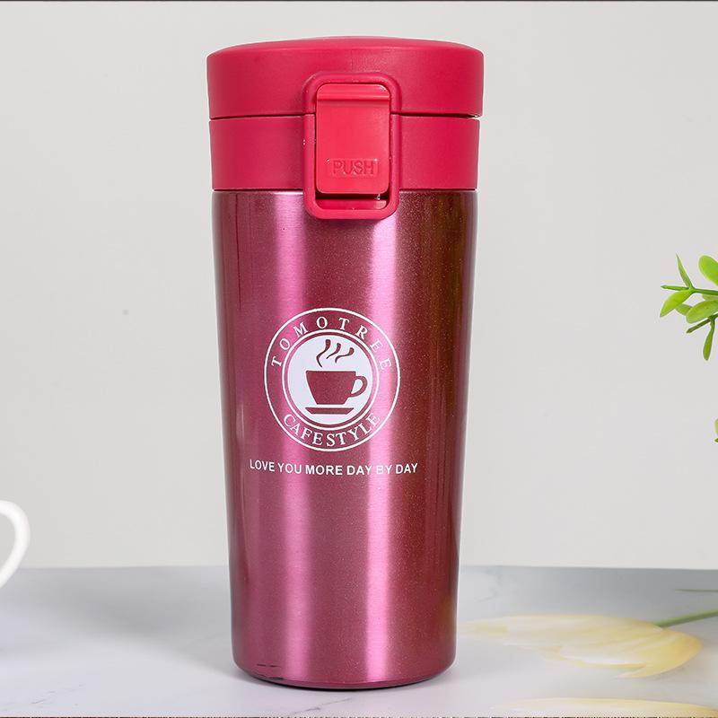 380ML Thermal Mug Double Wall Stainless Steel Coffee Cup Vacuum Flask Thermos Water Bottle Tea Coffee Leak-proof Thermos Mug
