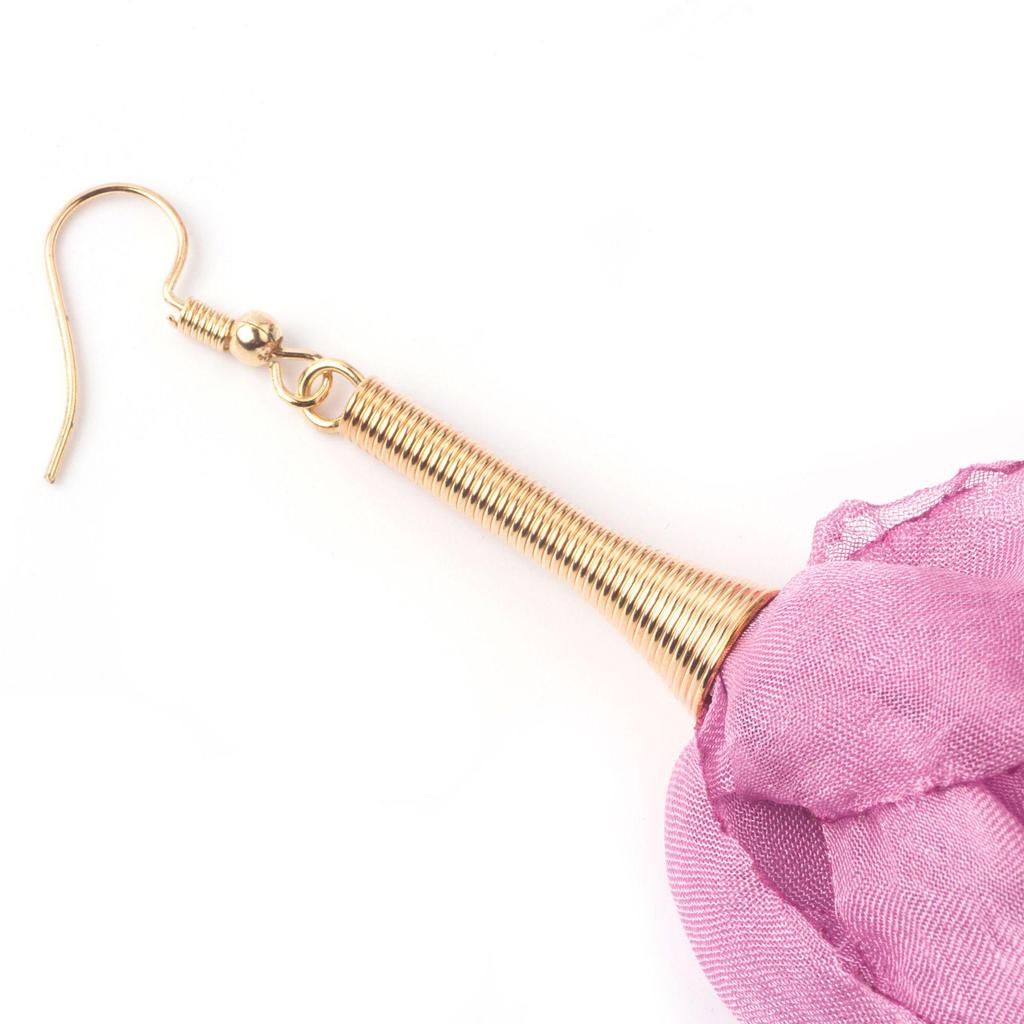 Boucles d'oreilles pendantes en dentelle de Dongdaemun avec des perles