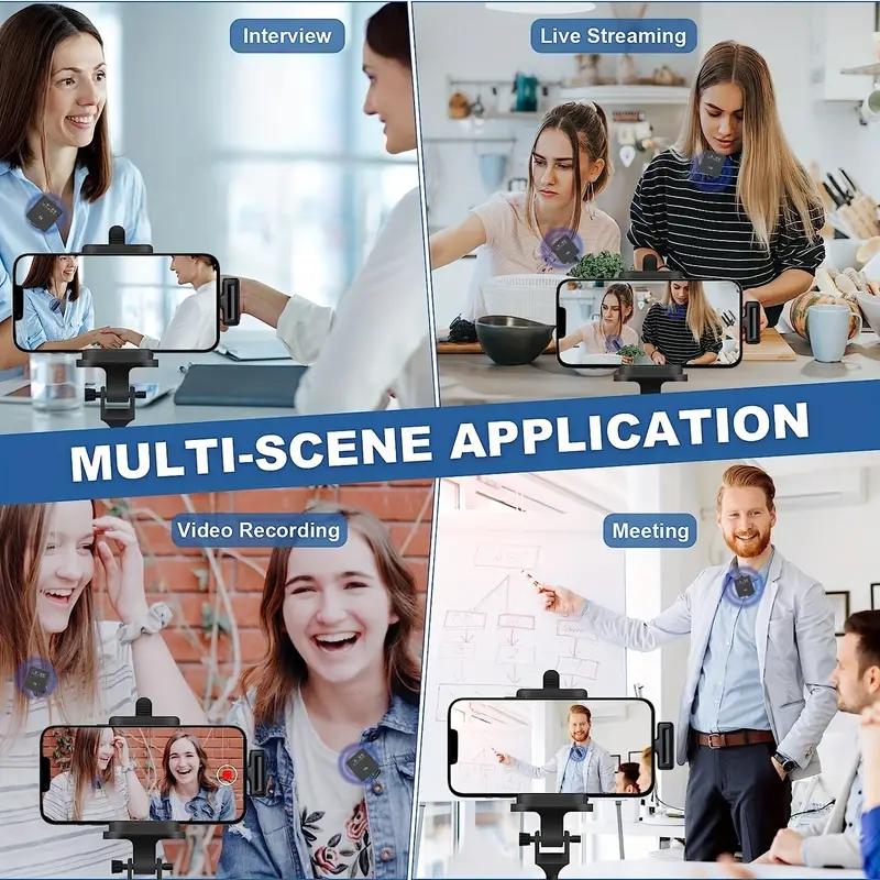 2in1 Professional Wireless Lavalier Lapel Microphone Clear Radio X1 Mini Mic For IPhone IPad Android Smartphone Recording Video