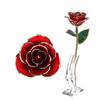Rosa a Stelo Lungo Placcata Oro 24k in una Scatola Regalo con Espositore Trasparente. Rose Rosse per Lei. Di meno