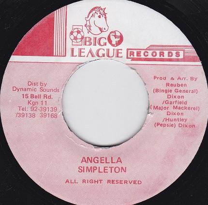 

7inch Record SIMPLETON - Angella NONE Big League Reco Jamaica Reggae, Ska & Dub Used