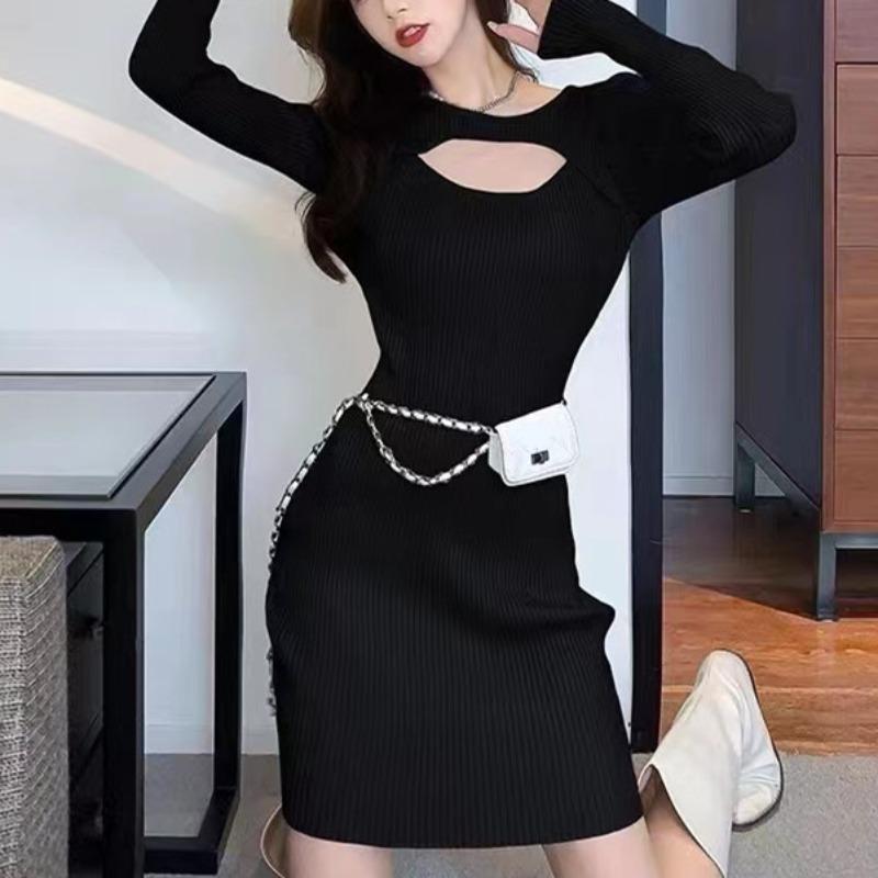 Pure Desire Sexy Knitted Dress Women's Small Temperament Slim Fit with Coat Tight Inside with Bottom Skirt