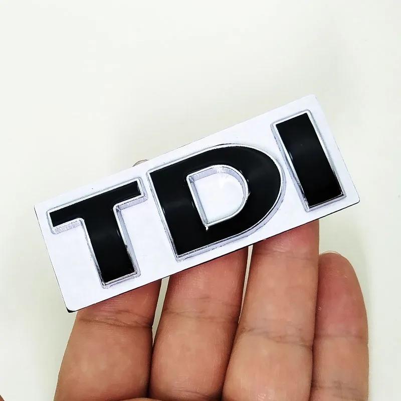 CJOZW1 3D Metal Car Logo TDI Rear Trunk Badge Sticker Front Grill Emblem For Volkswagen VW Polo Golf 4 6 7 MK6 Touran Jetta Passat B5