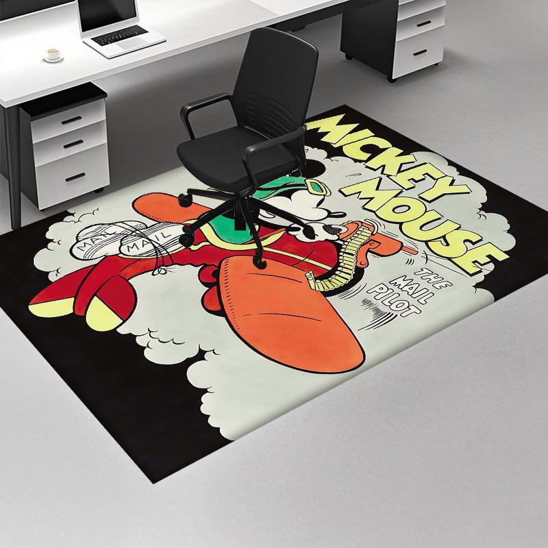 1pc, Mickey Mouse Mail Pilot Office Desk Chair Mat Rug Outdoor Home Decor GiftP093