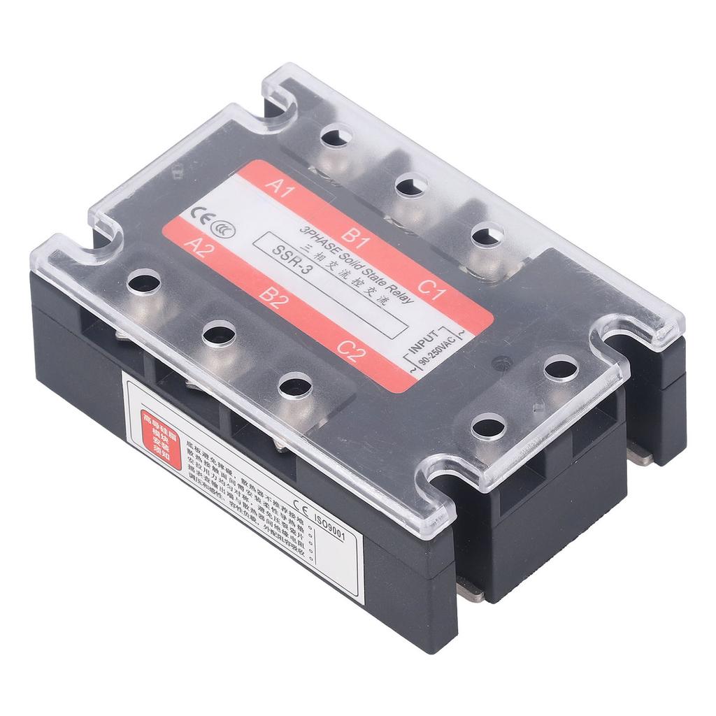 3 Phase Solid State Relay 10A LED Indicator Flame Retardant AC To AC Relay for CNC Machine Tool 480V