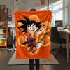 1PC Son Goku Patterned Flannel Blanket Suitable For All Seasons For Home Decor Warmth And Comfort Gifts Holiday Present