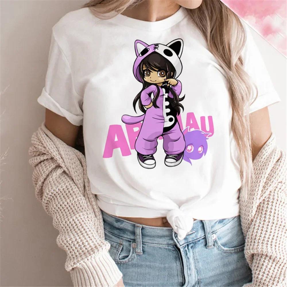 

Aphmau Top Women Anime Streetwear Summer Tee Female Manga Designer 2000s Clothing Graphic T Shirts Women Clothing XXXL