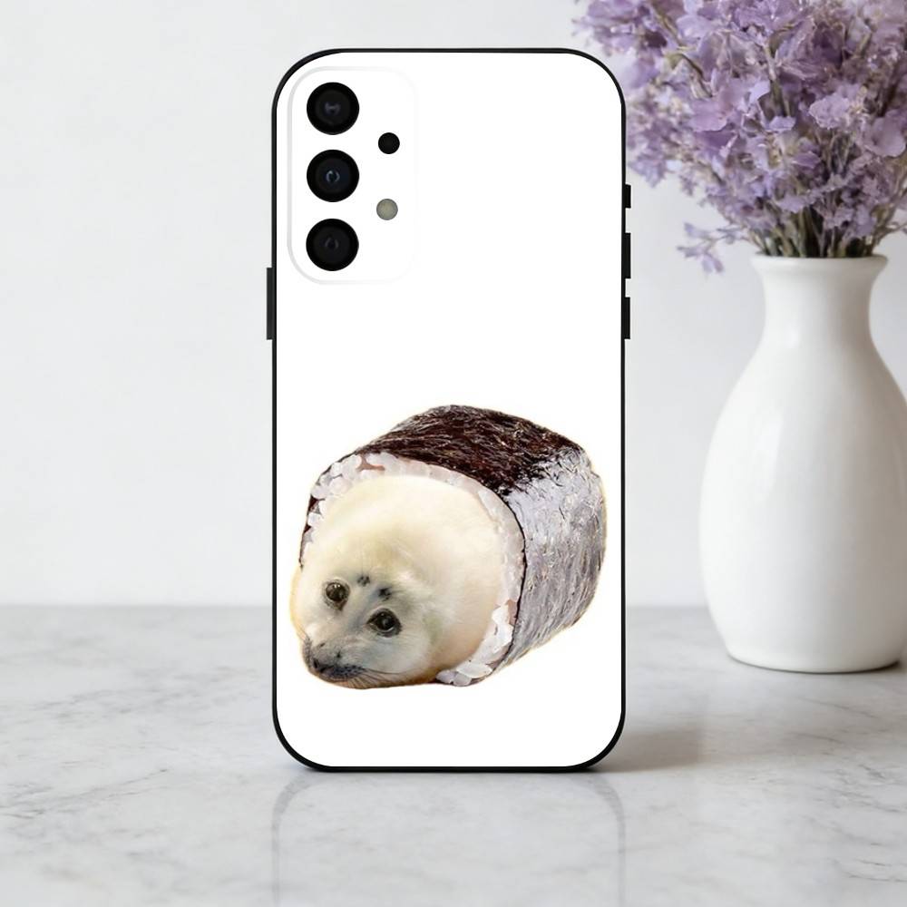 S-Seal F-Funny C-Cute Phone Case For Samsung Galaxy A73,A72,A71,A70,A53,A52,A51,Others Soft Black Cover