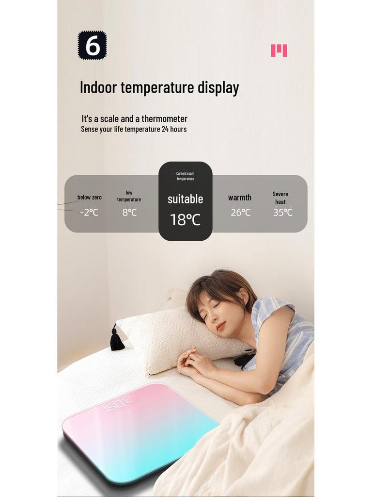 Baolan Gradient Smart Electronic Bathroom Scale - Compact, Accurate Body Weight Scale for Adults