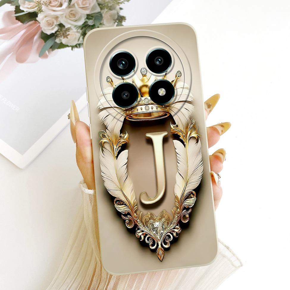 For Realme 13Pro 5G RMX3990 RMX3989 Phone Case For Realme 13 Pro 5G Cover Luxury A-Z Letters 2D Painted Silicone Casing
