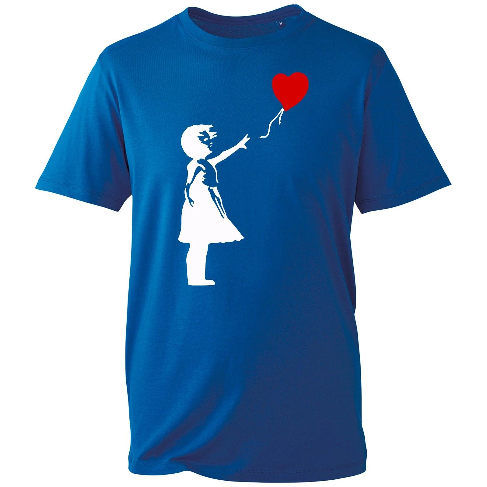 Banksy Girl Art Heart Balloon Graffiti Street Art Graphic Printed Unisex T-Shirt 2XL