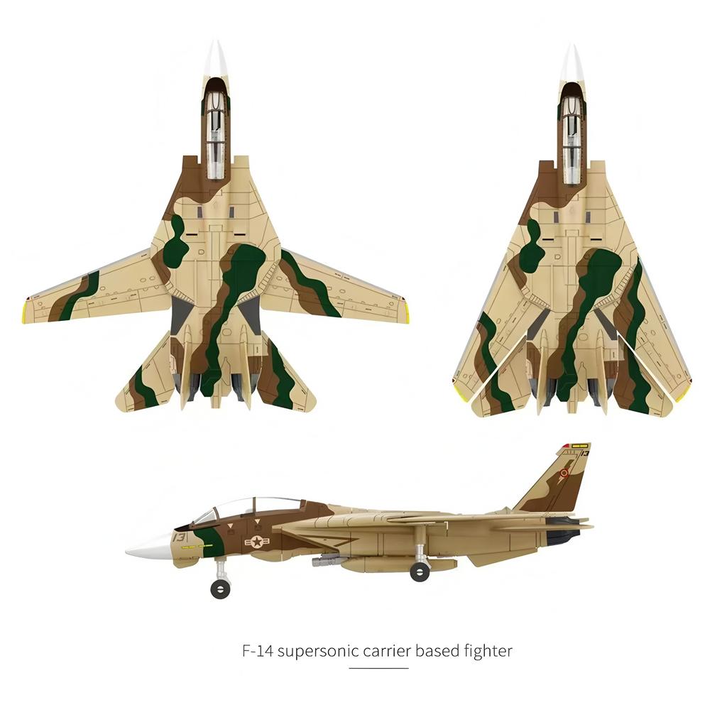 1/72 Militär-Modellbaustein-Spielzeug F-14 Tomcat Überschallflugzeug Jäger Moderne Waffen Zusammenbau Puzzle Sammlung Spielzeug