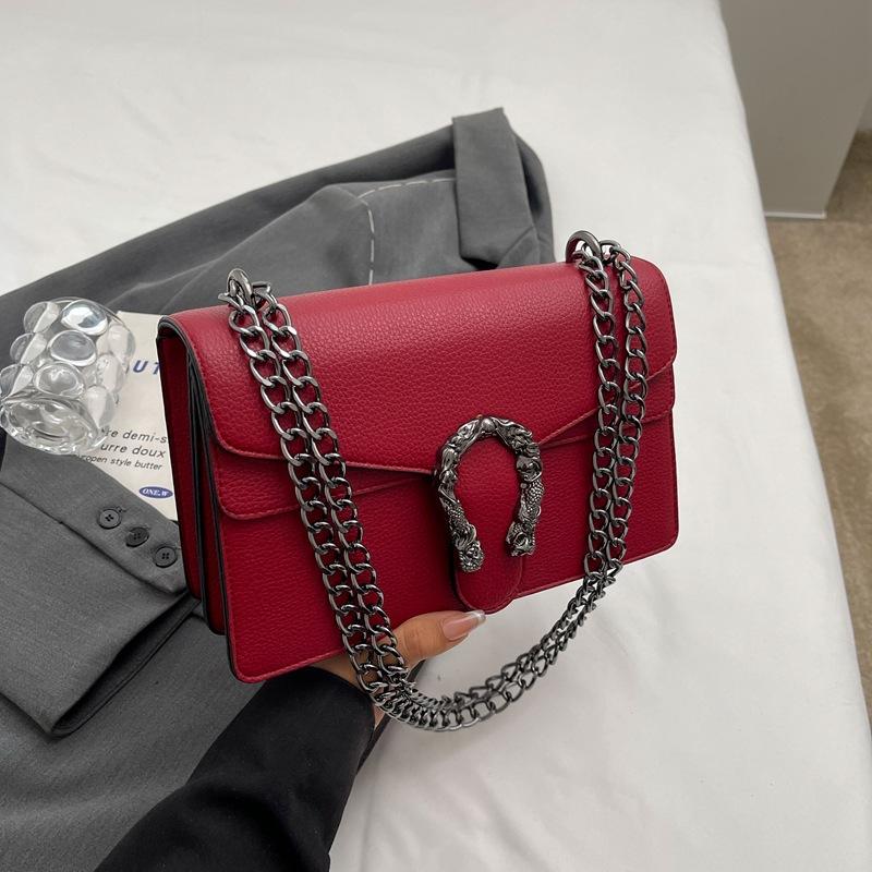 New High-end Light Luxury Solid Color Chain Bag Single Shoulder Oblique Span Trendy Women's Bag