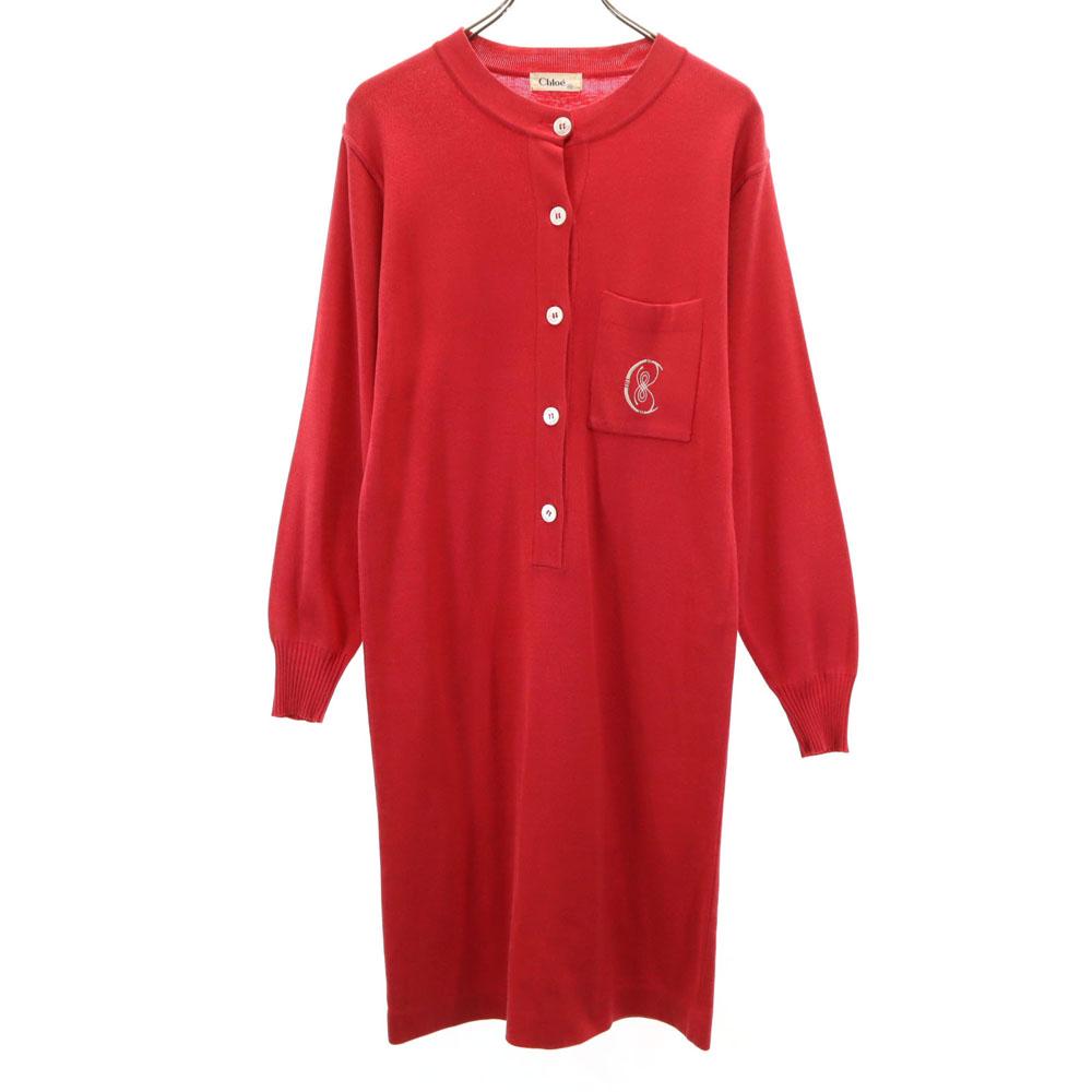 

Chloe Трикотажное платье с длинным рукавом 40 Красный Женский Б/У