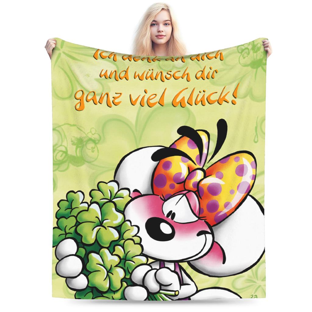 Super Warm Blanket Girls Boys Airplane Travel Diddl Cartoon Throw Blanket Flannel Bedspread For Bedroom Aesthetic Sofa Bed Cover