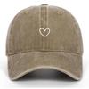 Vintage Korean Style Thin-Brim Heart Embroidery Baseball Cap - Unisex Spring/Summer Fashion