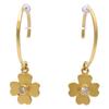 Marie-Helene De Taillac 22K 0.04ct Diamond Precious Clover Hoop Earring Yellow GoldUsed