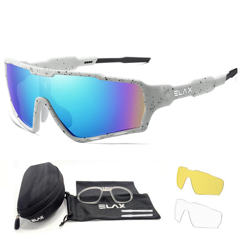 New ELAX 3Lens Set Fashionable Cycling Glasses Outdoor Sports Bicycle Goggles Windproof Protective Glasses
