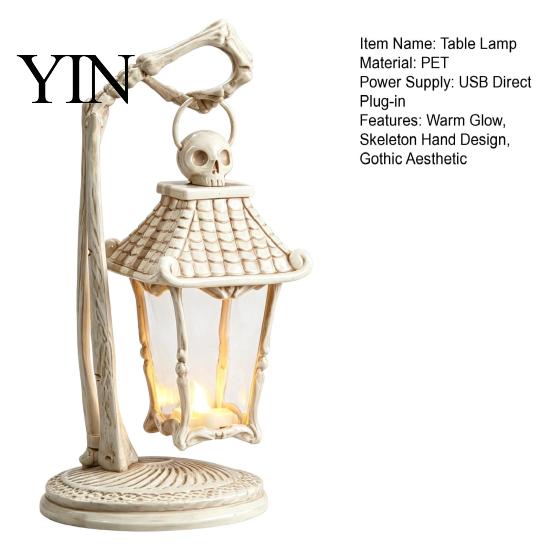 LED Candle Light for Halloween Skeleton Hand Lantern, Gothic Bone Table Lamp, USB Spooky Party Props Powered Decorative Party, Home Mantel Decor