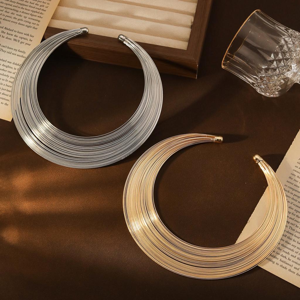 Metal Geometry Multi-Layer Necklace Heavy Industry Design Sense Clavicle Chain Niche Cold Wind Temperament Necklace Women