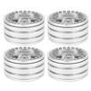 4pcs 1.9inch Aluminum Alloy Beadlock Wheel Rim Fit for SCX10 90046 TRX4 D90 1 10 RC CarSilver White