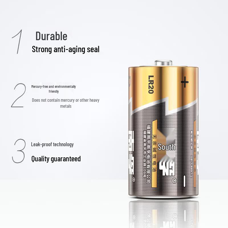 Nanfu D Size 1.5V Alkaline Batteries (20-Pack) CN plug (adapter included)