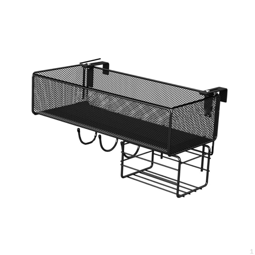 Bedside Hanging Wire Basket Flower Pots Rack Multifunctional Decorative Railing Shelf for