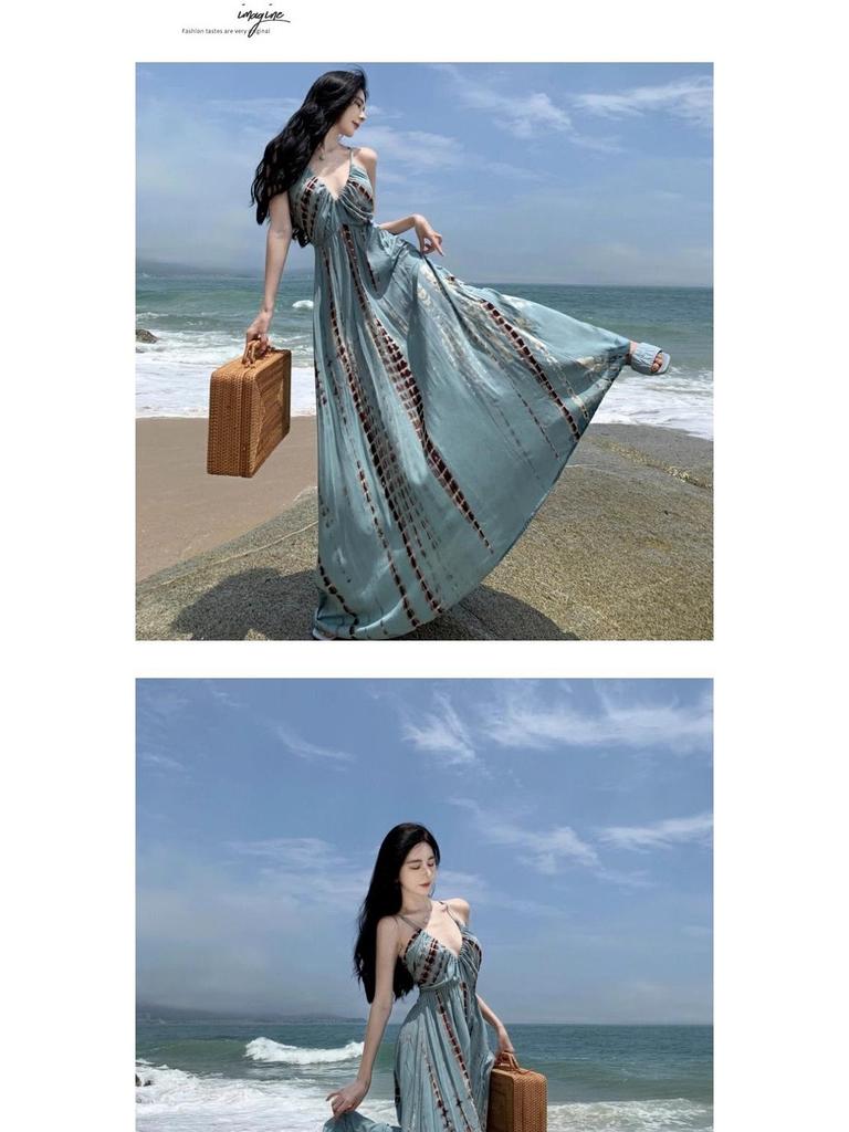 Women's Bohemian French-Style Summer Travel Dress - Elegant Beach & Vacation Wear