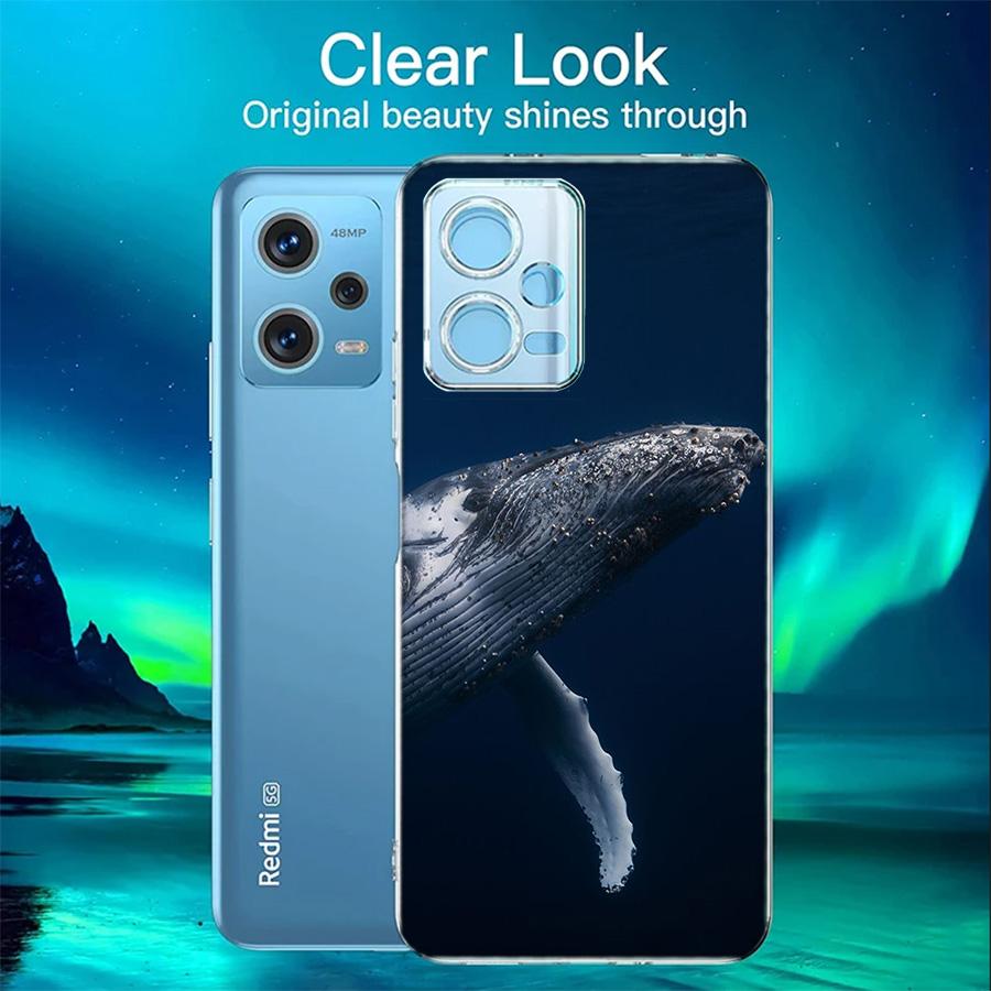 Whale Sea Giant Phone Case For Redmi 12 13C 12C 15C 9 10 10C Note 13 Pro Plus 14 15 Pro 9T 9C 9A TPU Soft Cover Clear Cell Cases