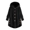 Women's Casual Fashion Button Plush Irregular Solid Color Long Sleeve Jacket