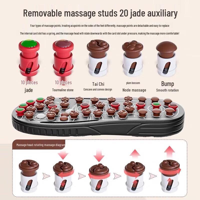 CLORIS M308 Upgraded Jade & Tourmaline Acupressure Foot Massager Sandals