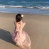 Pink Sexy Suspender Neck Halter Princess Fairy Vacation Dress Summer Seaside Photo Fairy Long Skirt