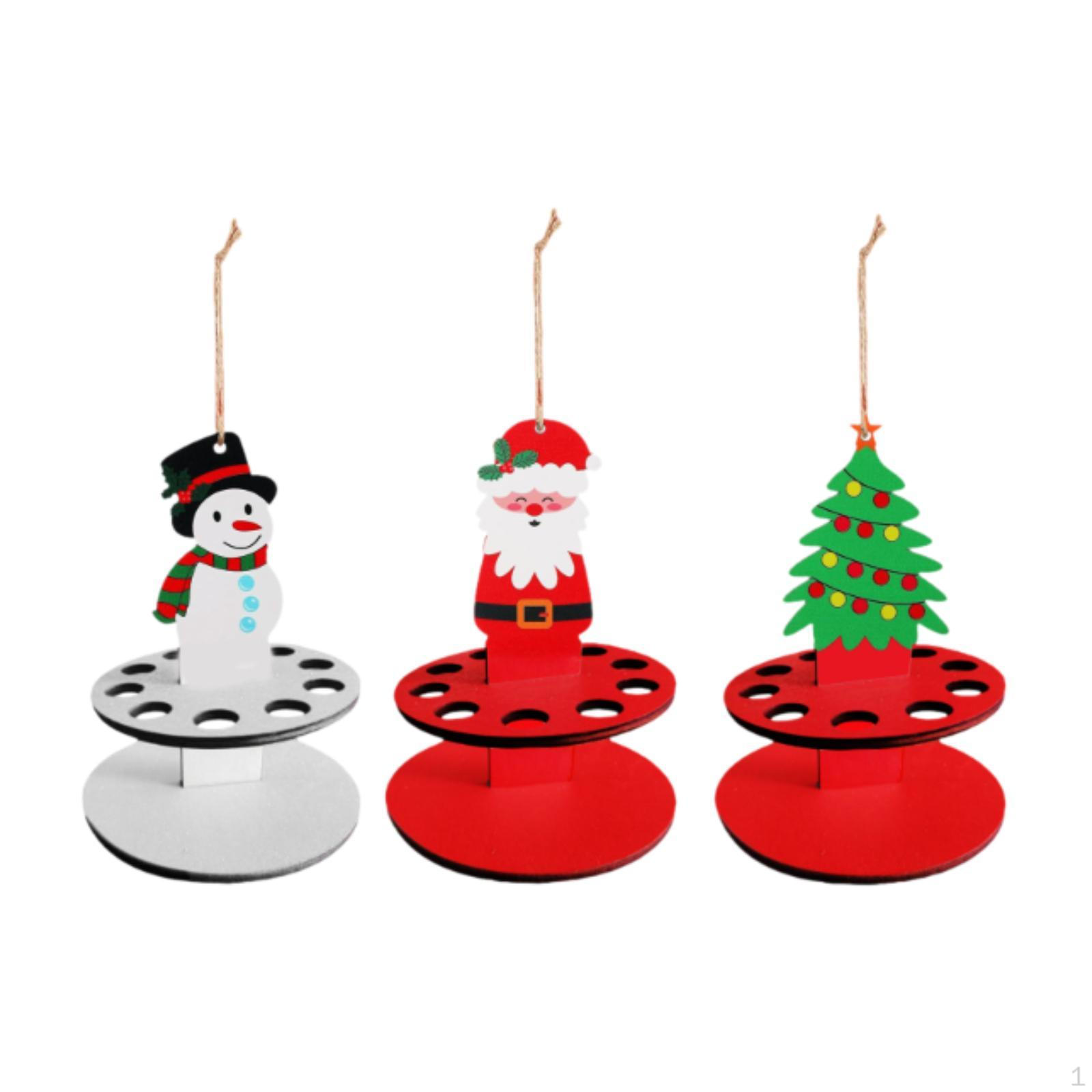 

3x Рождественский держатель денег для подвески, забавный деревянный зажим для снеговика, Санты