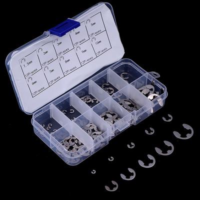 120 Teile/schachtel 304 Edelstahl E-Clip Halte Sicherungsring Sortiment Kit M1.5 ~ M10