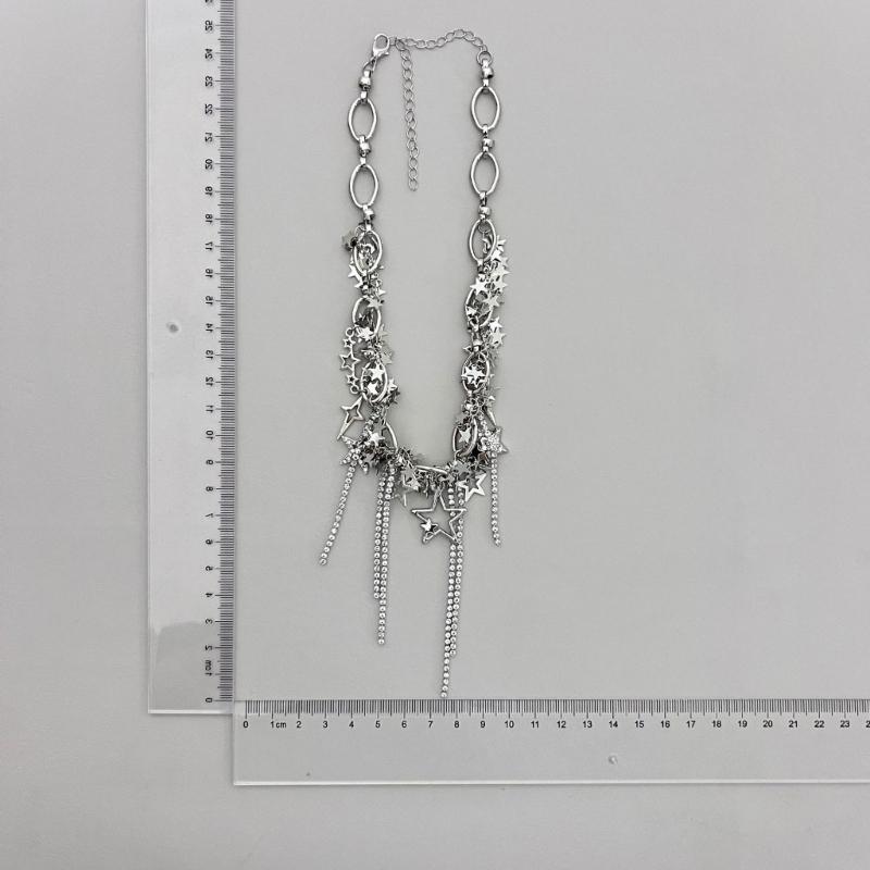 Pentagram Choker Star Chain Necklaces Star Tassel Necklaces Hot Girl Women Y2k Jewelry Alloy Material for Women Girls