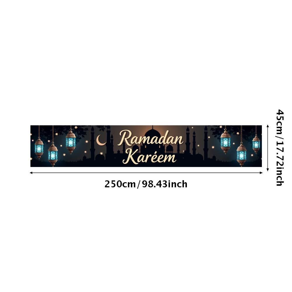 Bannière Ramadan Kareem Toile de fond Lanternes Lumières Décoratif Festival Fête Événement Célébration Graphique Décor Islamique Arrière-plan